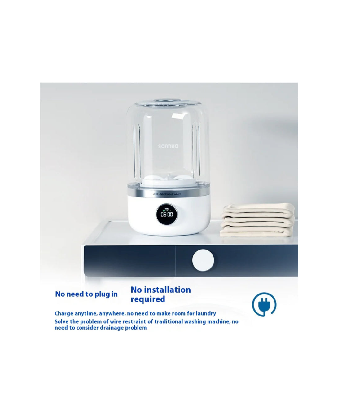 Mini Lavadora Portátil Recargable/Mini Rechargeable Washing Machine