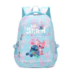Mochila Stitch & Lilo - Gran capacidad, negra con diseño de gradiente rosa y púrpura, correas ajustables, poliéster duradero, ideal para la escuela, viajes y uso diario, mochila para la escuela.