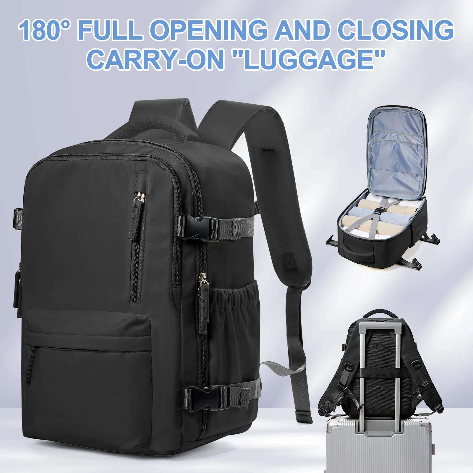 Travel Backpack Cabin Bag, Ryanair Backpack 40x20x25 Carry-Ons, Men Women 15.6 inch Laptop Backpack, Casual 40x28x17 Backpack mochila de viaje