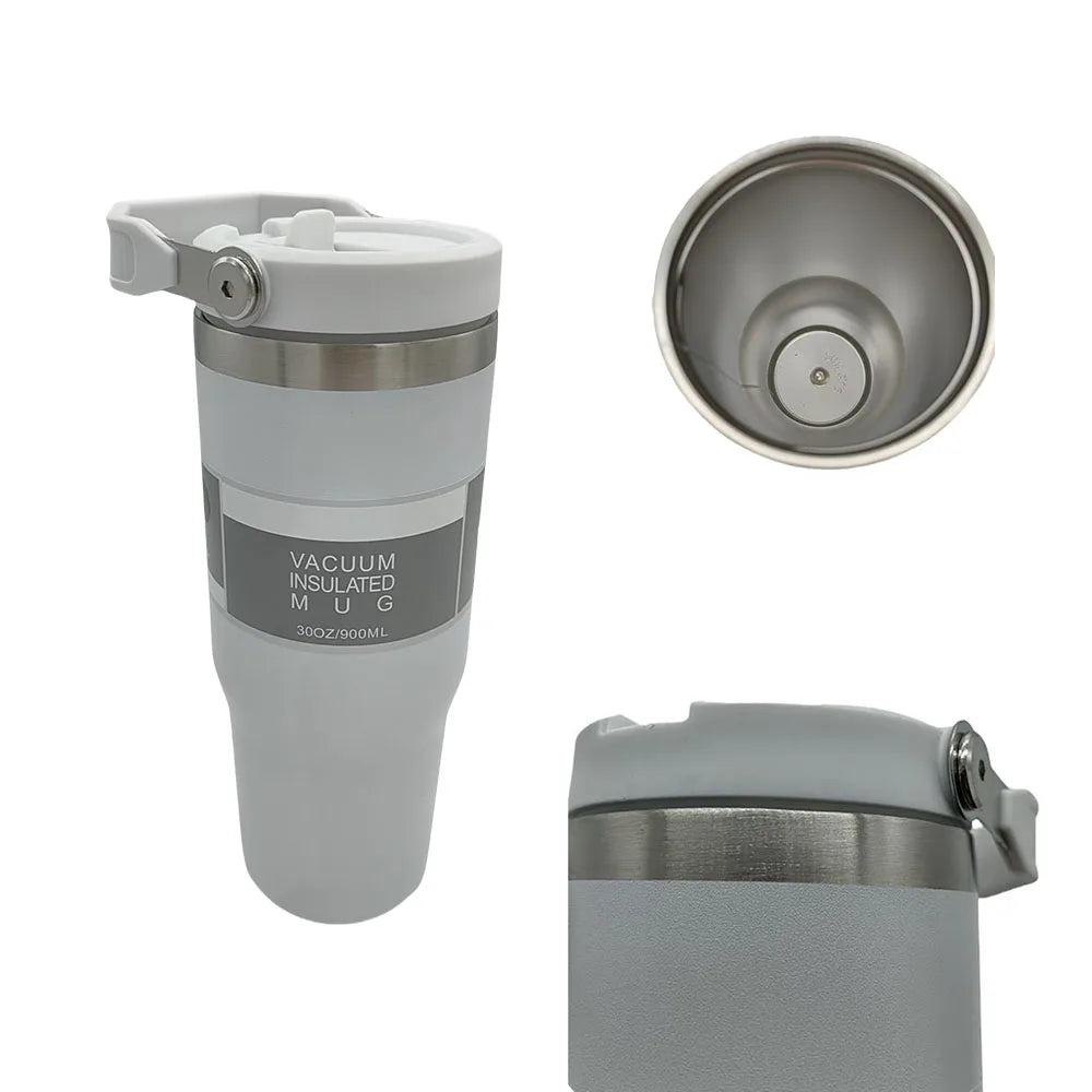 1pc Vacuum Tumbler with Lid Stainless Steel Portable Water Bottle with Dazzling Handle Insulated Tumbler Tote Handle 20/30OZ Vaso Térmico de Acero Inoxidable con Asa Brillante 20/30oz – Vacuum Insulated Tumbler with Lid