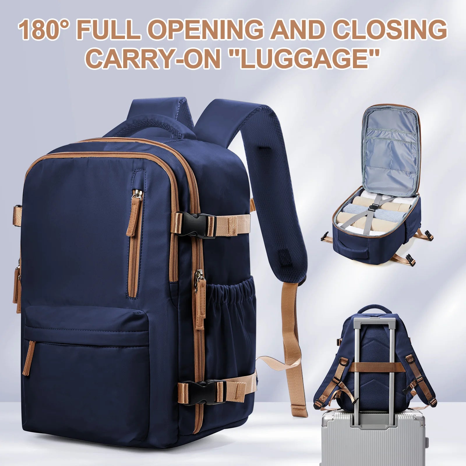 Travel Backpack Cabin Bag, Ryanair Backpack 40x20x25 Carry-Ons, Men Women 15.6 inch Laptop Backpack, Casual 40x28x17 Backpack mochila de viaje