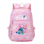 Mochila Stitch & Lilo - Gran capacidad, negra con diseño de gradiente rosa y púrpura, correas ajustables, poliéster duradero, ideal para la escuela, viajes y uso diario, mochila para la escuela.