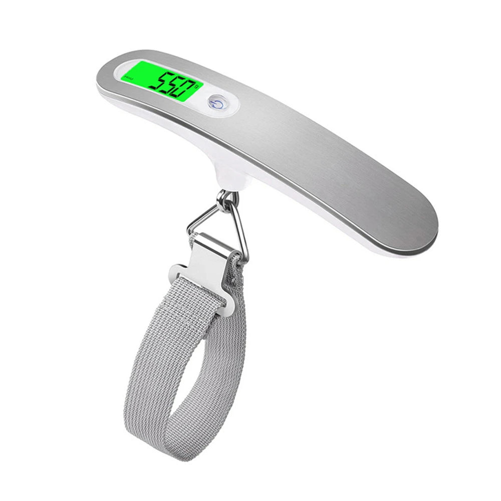 Báscula digital portátil de mano 50 kg / 110 lb con pantalla LCD – Balanza electrónica colgante con correa para pesar equipaje, maletas y viajes

50kg/110lb Hand Held Digital Luggage Scale LCD Electronic Hanging Belt Scale For Travel Suitcase Baggage Elec