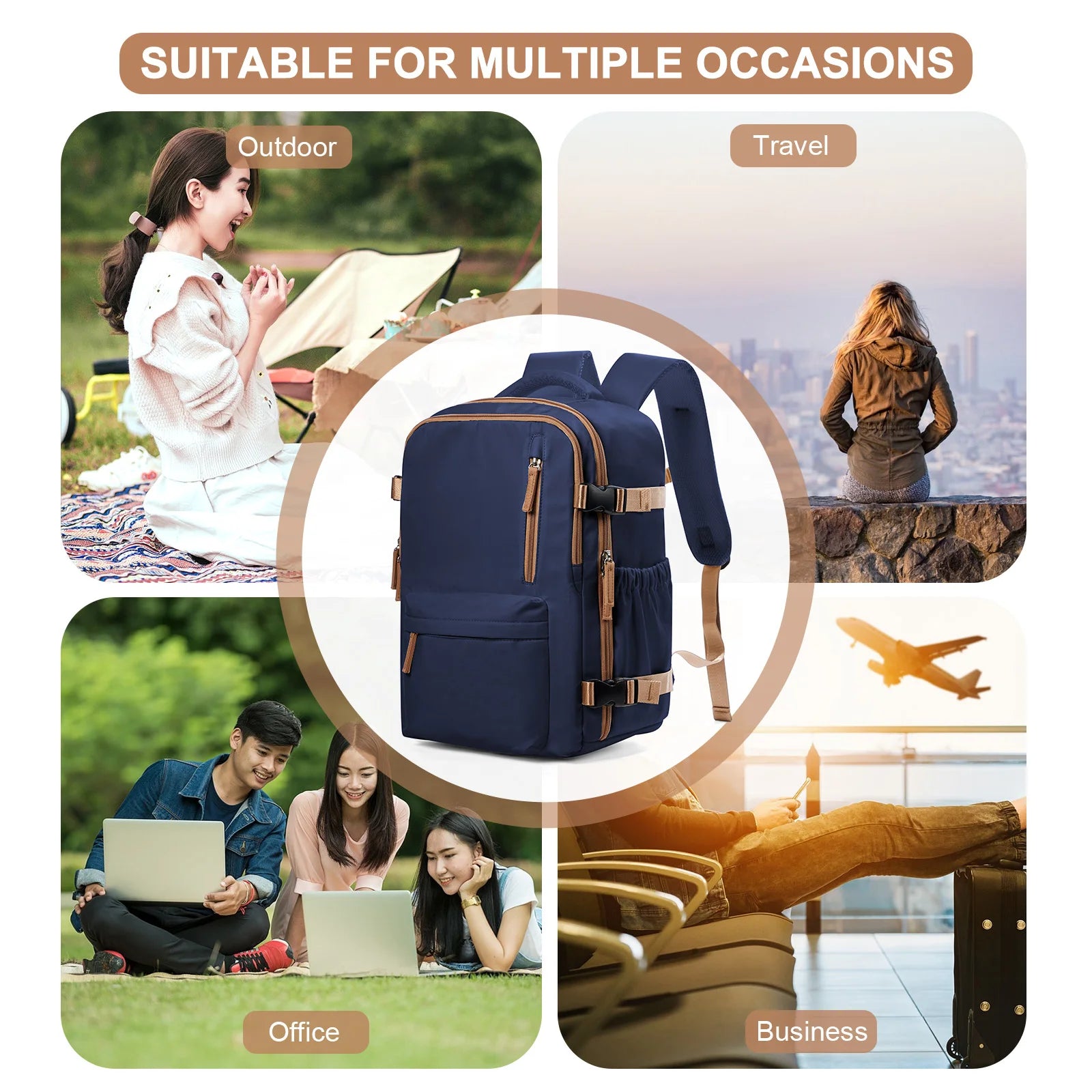 Travel Backpack Cabin Bag, Ryanair Backpack 40x20x25 Carry-Ons, Men Women 15.6 inch Laptop Backpack, Casual 40x28x17 Backpack mochila de viaje