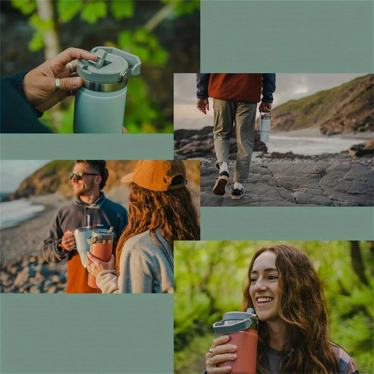 1pc Vacuum Tumbler with Lid Stainless Steel Portable Water Bottle with Dazzling Handle Insulated Tumbler Tote Handle 20/30OZ Vaso Térmico de Acero Inoxidable con Asa Brillante 20/30oz – Vacuum Insulated Tumbler with Lid