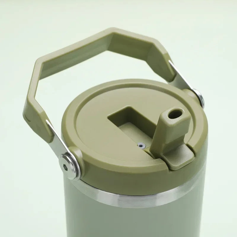 1pc Vacuum Tumbler with Lid Stainless Steel Portable Water Bottle with Dazzling Handle Insulated Tumbler Tote Handle 20/30OZ Vaso Térmico de Acero Inoxidable con Asa Brillante 20/30oz – Vacuum Insulated Tumbler with Lid