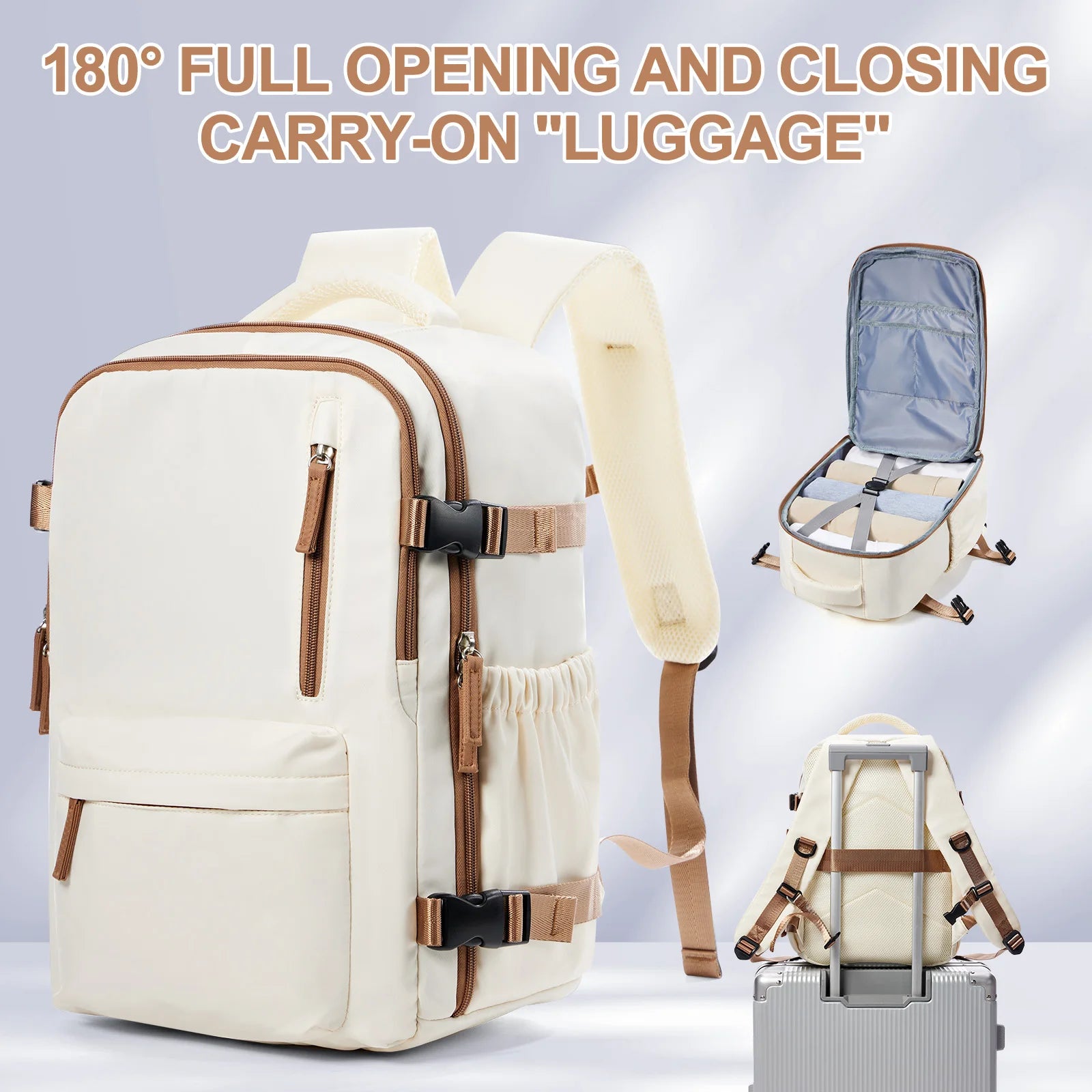 Travel Backpack Cabin Bag, Ryanair Backpack 40x20x25 Carry-Ons, Men Women 15.6 inch Laptop Backpack, Casual 40x28x17 Backpack mochila de viaje