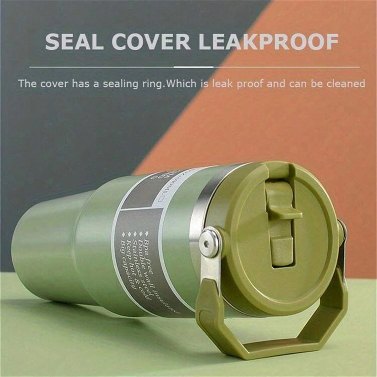 1pc Vacuum Tumbler with Lid Stainless Steel Portable Water Bottle with Dazzling Handle Insulated Tumbler Tote Handle 20/30OZ Vaso Térmico de Acero Inoxidable con Asa Brillante 20/30oz – Vacuum Insulated Tumbler with Lid