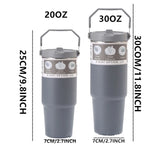 1pc Vacuum Tumbler with Lid Stainless Steel Portable Water Bottle with Dazzling Handle Insulated Tumbler Tote Handle 20/30OZ Vaso Térmico de Acero Inoxidable con Asa Brillante 20/30oz – Vacuum Insulated Tumbler with Lid