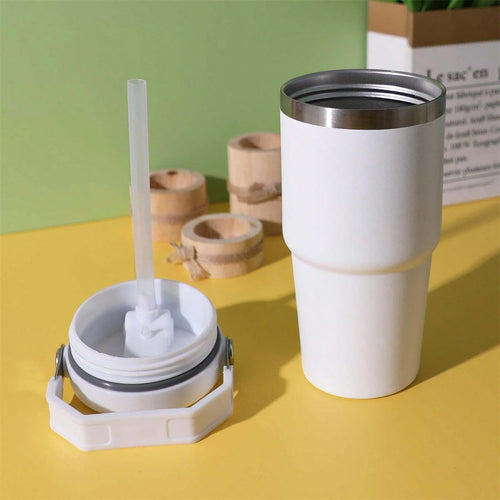 1pc Vacuum Tumbler with Lid Stainless Steel Portable Water Bottle with Dazzling Handle Insulated Tumbler Tote Handle 20/30OZ Vaso Térmico de Acero Inoxidable con Asa Brillante 20/30oz – Vacuum Insulated Tumbler with Lid