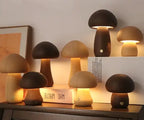 Lámpara LED Hongo de Madera – Wooden Cute Mushroom LED Night Light